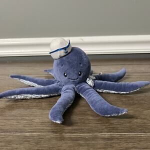 The‎ Preppy Pelican Blue Octopus Plush With Sailor Hat Anchor Striped Bow